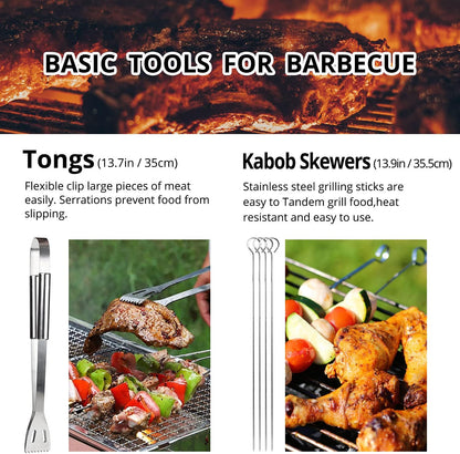 BBQ Utensil Set Stainless Steel Professional Barbecue Accessories