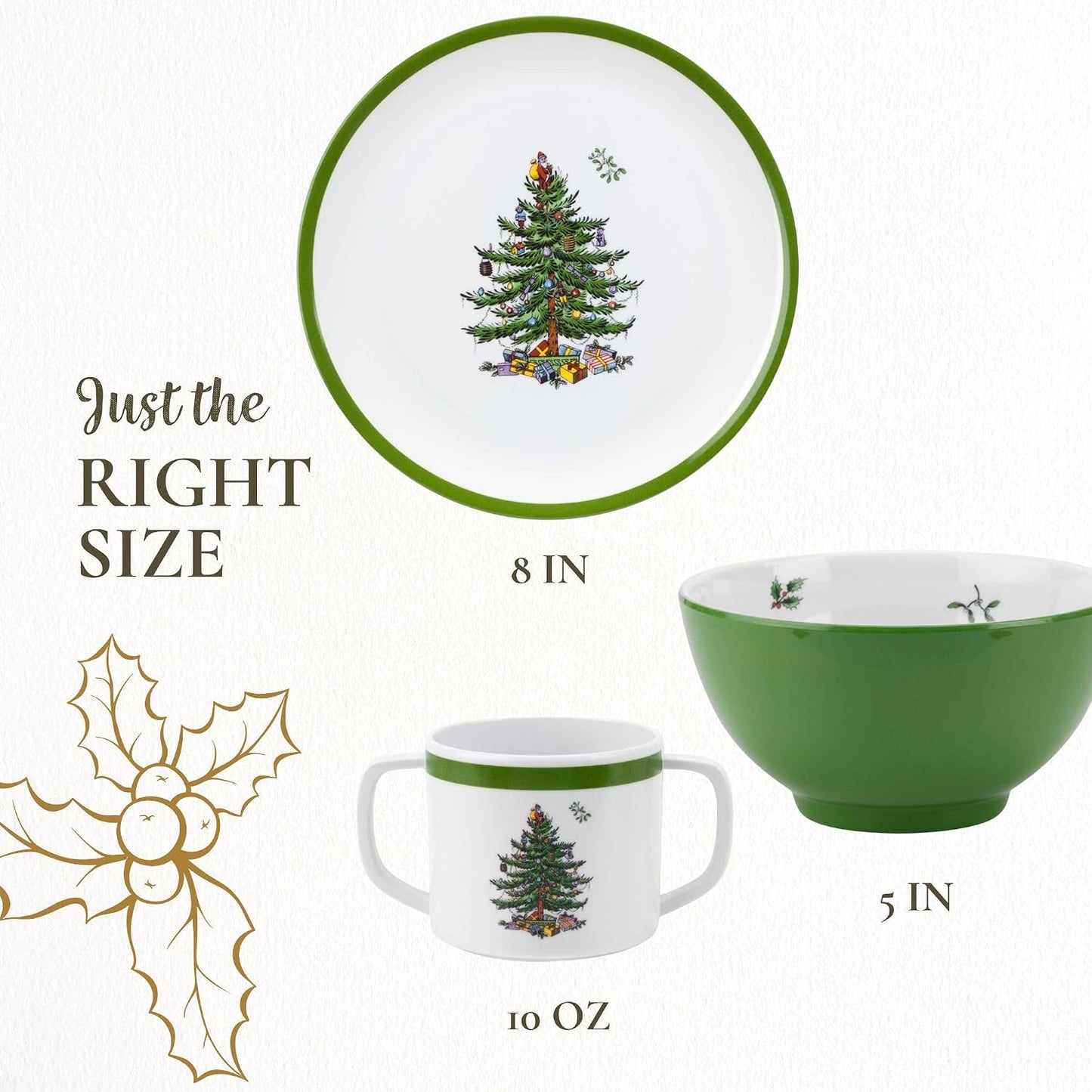 Spode Christmas Tree Melamine Chip and Dip | 14 Inch Serving Platter for Cheese, Appetizers, Chips, Salsa and more, Made of Melamine perfect for Hosting Indoors and Outdoors | Dishwasher safe