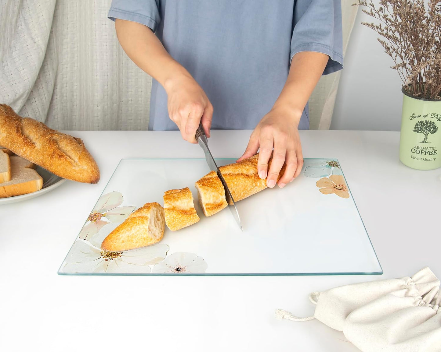Kitchenville Glass Cutting Board 20”x16”: Tempered Glass Kitchen Counter Protector - Durable- Scratch-Resistant, Heat-Proof - Clear Design