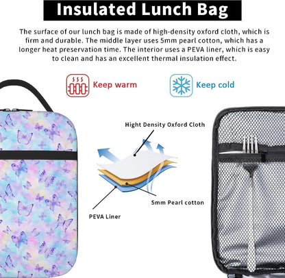Dinosaur Volcano Insulated Lunch Bag for Women & Men, Reusable Leak-Proof Lunch Box with Cooler Compartment, Lunch Tote for Adults Work Travel Picnic Durable & Washable