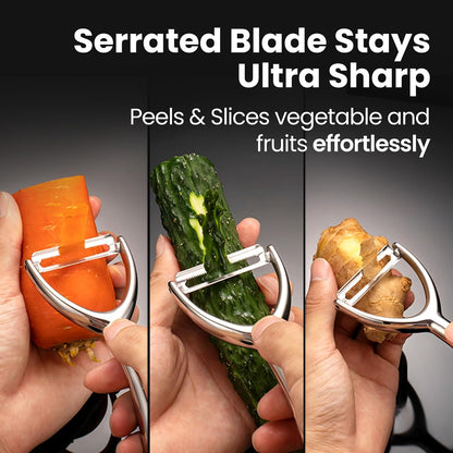 Gourmet Easy Vegetable Peeler Ultra Sharp Stainless Steel Blade (I Peeler)