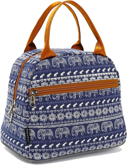 FlowFly Insulated Lunch Cooler Bag - Tote Bag Organizer for Women/Men, Black - Colors B