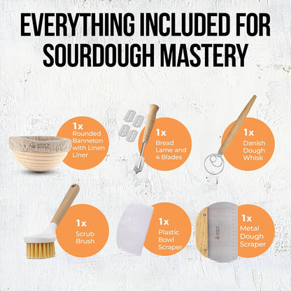 Banneton Bread Proofing Basket Set, 2 x Round 9 Inch Bread Proofing Baskets