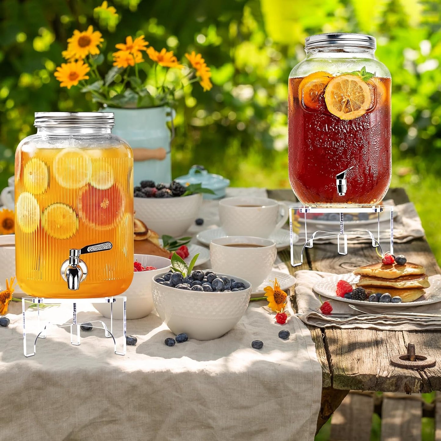 Acrylic Beverage Dispenser Stand Only, Fit Max 8.7 Inch Glass Drink Dispenser and Water Jug Holder, Plant Stand, Cake Display Stand for Parties and Catering Events