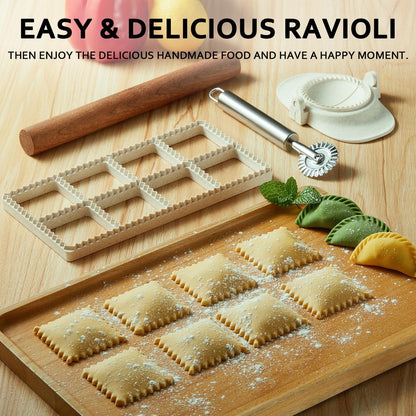 Ravioli Maker Press, 8-Holes Square Mold, Pasta Mold, Dumpling Maker
