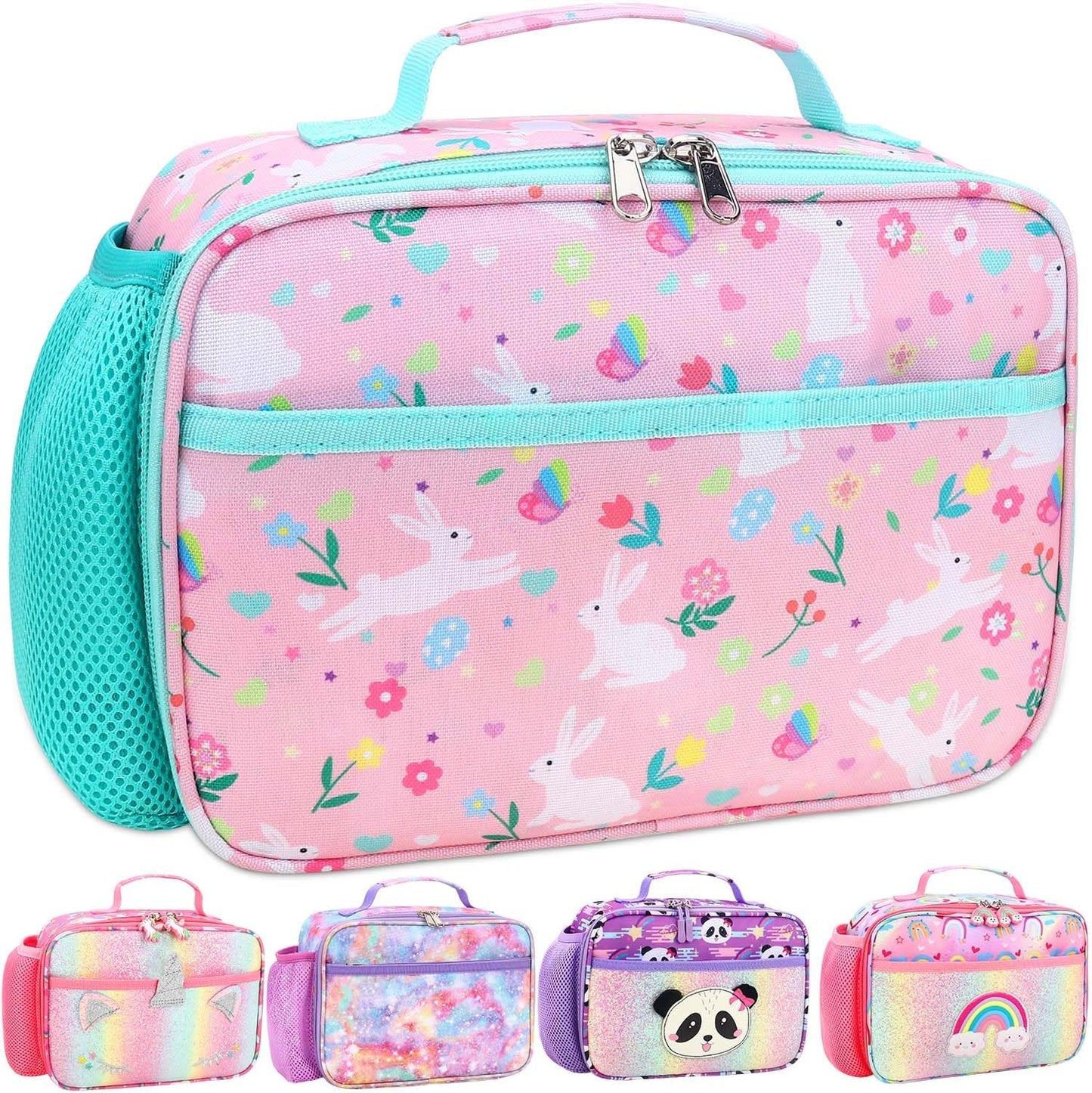 RHCPFOVR Kids Lunch Bag - Insulated Lunch Box for Boys Girls,Washable Lunch Bag and Reusable Toddler Leak-proof Lunchbox for School and Daycare - Colors A
