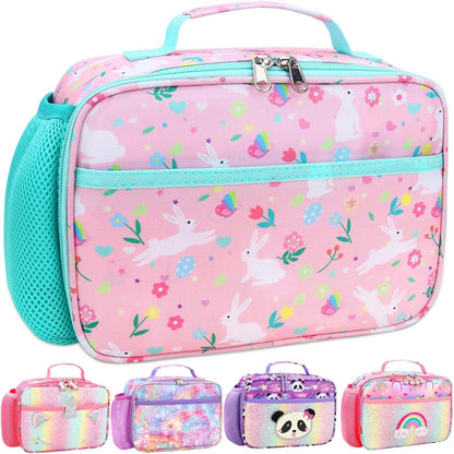 RHCPFOVR Kids Lunch Bag - Insulated Lunch Box for Boys Girls,Washable Lunch Bag and Reusable Toddler Leak-proof Lunchbox for School and Daycare - Colors A