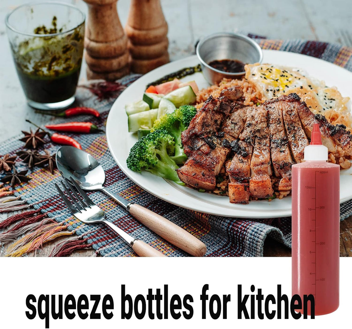 32 oz / 1000 ml Plastic Squeeze Bottles 3-Hole