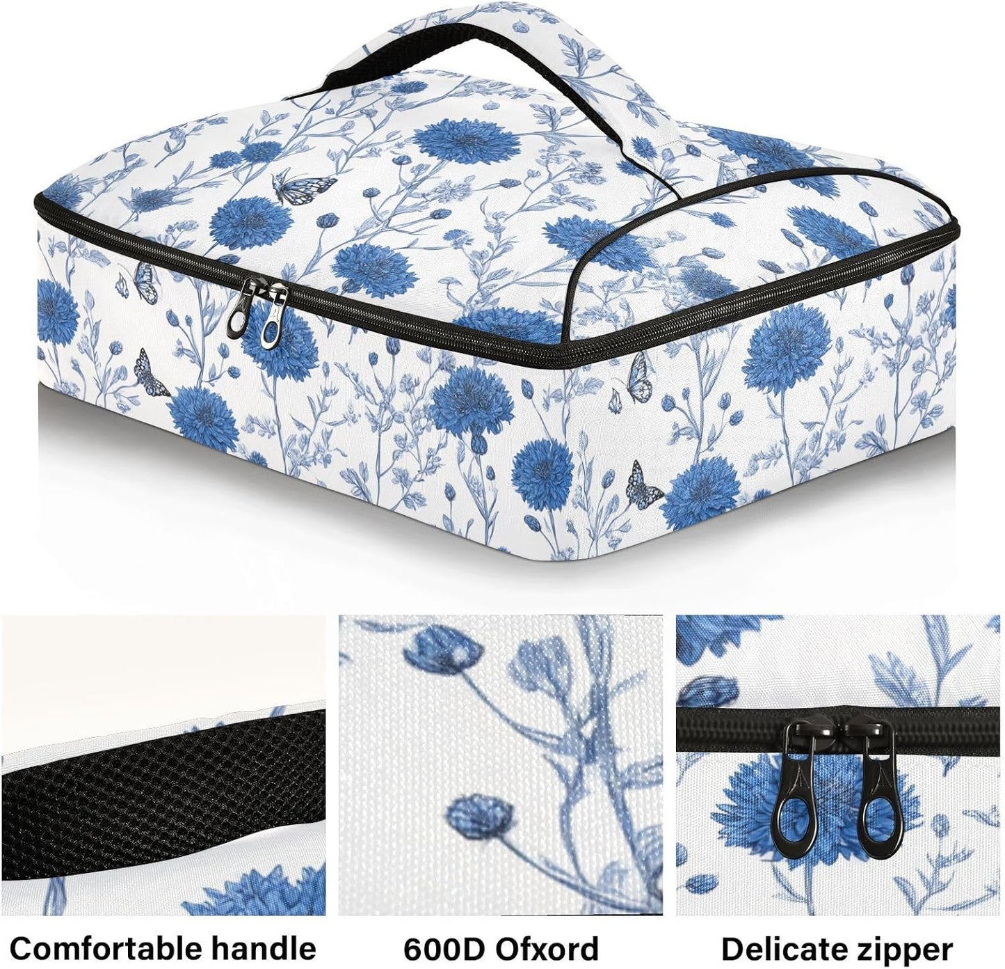 Casserole Carriers for Hot or Cold Food Reusable Casserole Dish Carrier Insulated Thermal Large Capacity Durable Perfect for Party Camping Family Gatherings Yellow Fish - Colors B