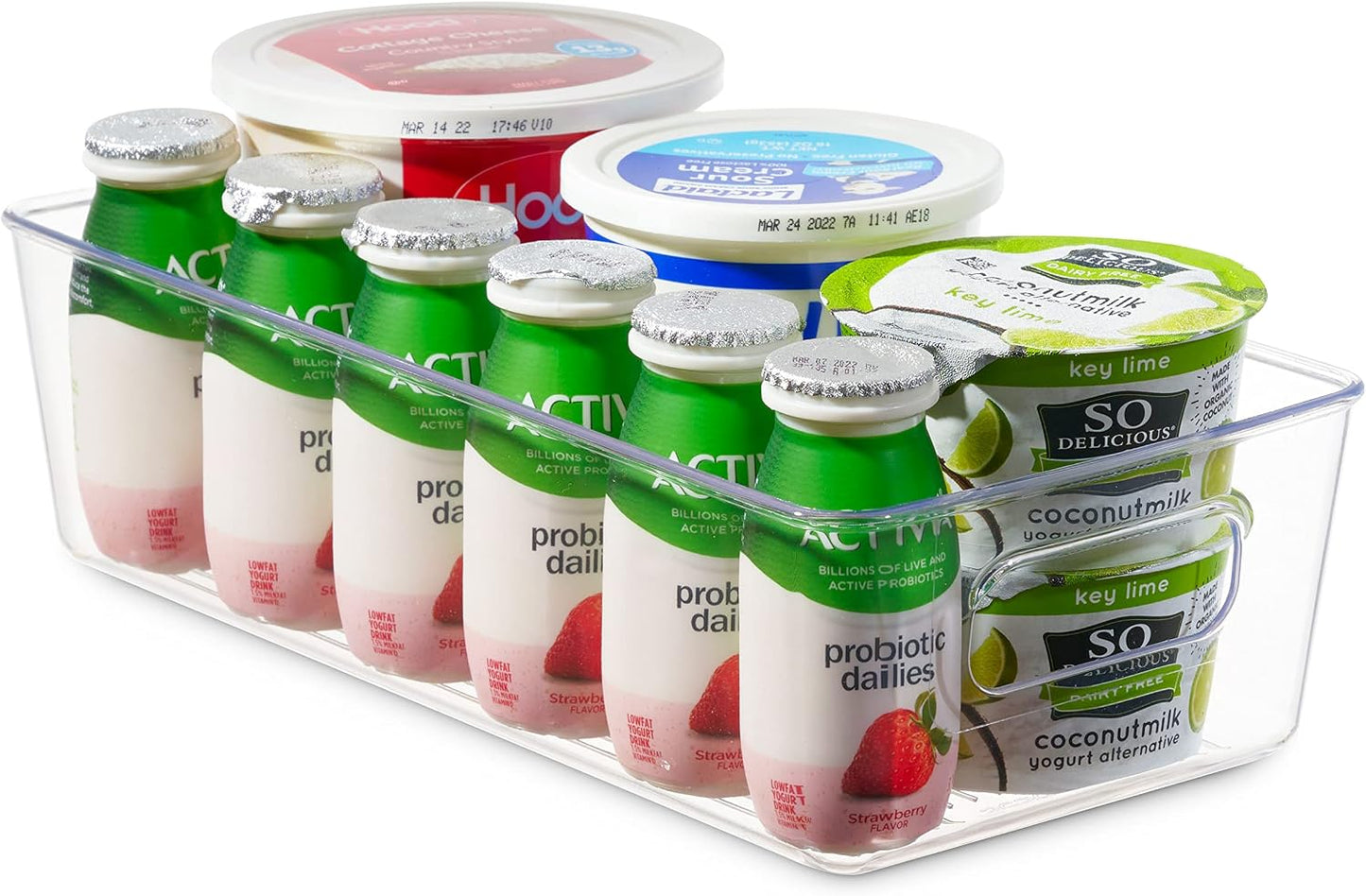Set Of 8 Refrigerator Pantry Organizer Bins - Clear Food Storage Baskets for Kitchen, Countertops, Cabinets, Fridge, Freezer, Bedrooms, Bathrooms - Plastic Household Storage Containers
