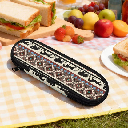 Travel Cutlery Set with Case for Kids Portable Utensil Case Reusable Silverware Pouch for School Travel Lunch Capybara Flower