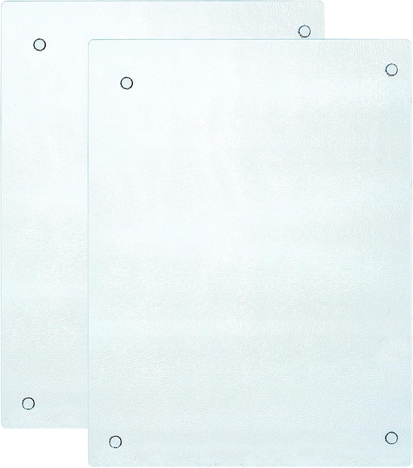 Murrey Home Glass Cutting Board Set for Kitchen Counter, Tempered Glass Chopping Boards Dishwasher Safe, Small Clear Countertop Tray, 16"x12"x2PC