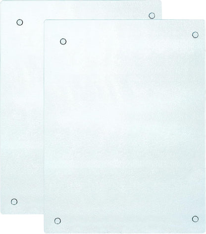Murrey Home Glass Cutting Board Set for Kitchen Counter, Tempered Glass Chopping Boards Dishwasher Safe, Small Clear Countertop Tray, 16"x12"x2PC