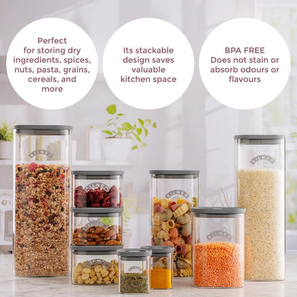 Kilner 3 Litre Glass Cereal Dispenser | Storage Jar with Airtight Glass & Silicone Lid | Easy-Pour Spout for Mess-Free Serving | Food Dispenser for Cornflakes, Beans, Granola and Pet Food