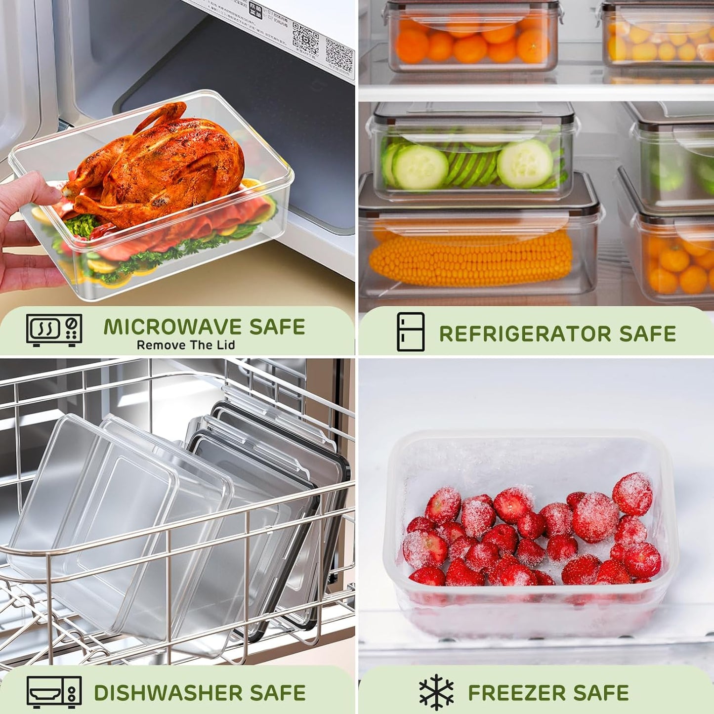 62 PCS Large Food Storage Containers with Lids Airtight (31 Lids &31 Containers) - Leakproof Meal-Prep Containers for Kitchen Storage Reusable Plastic Microwave/Dishwasher Safe with Labels & Pen