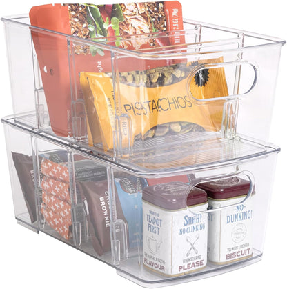 Smart Design 4-Section Clear Bin with Removable Dividers