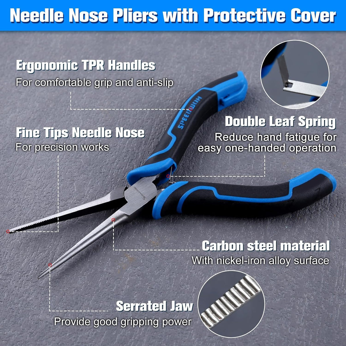 SPEEDWOX Long Reach Bent Needle Nose Pliers With Smooth Jaw Angled Needle Nose Pliers For Jewelry Making Fish Bone Pliers Tweezers Bent Chain Nose Pliers For Wire Bending And Small Object Gripping