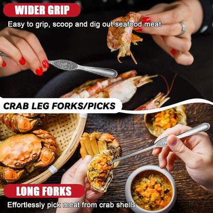 12 Pcs Crab Lobster Crackers And Picks Tools Nut Seafood Cracker Set