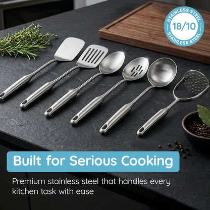 Millvado Slotted Spoon Stainless Steel, Straining & Serving - 15 In.Utensil
