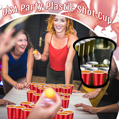 Roshtia 100 Pack 2 oz Plastic Shot Cups, Mini Disposable Shot Glasses 2 oz Wedding Party Cups for Bridal Shower Wedding Party, Beer Taste Serving, Snacks(Black, Gold)