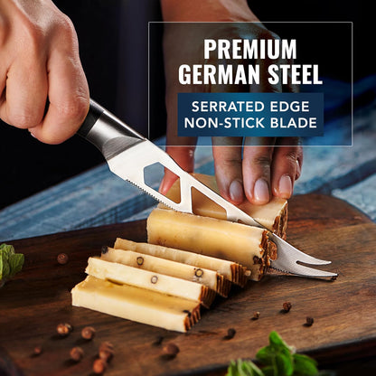Cutluxe Cheese Knife Set, 5" Knife & 3.5" Slicer for Soft & Hard Cheese