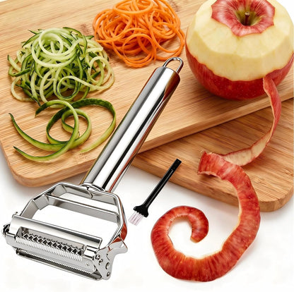 Julienne Peeler, Double-Sided Blade Multifunctional Vegetable Peeler | 3 in 1 Y Stainless Steel Vegetable Peeler for potato,cabbage,carrot,cucumber,fruit