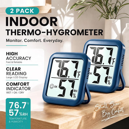 Antonki 2 Pack Room Thermometer Indoor Hygrometer