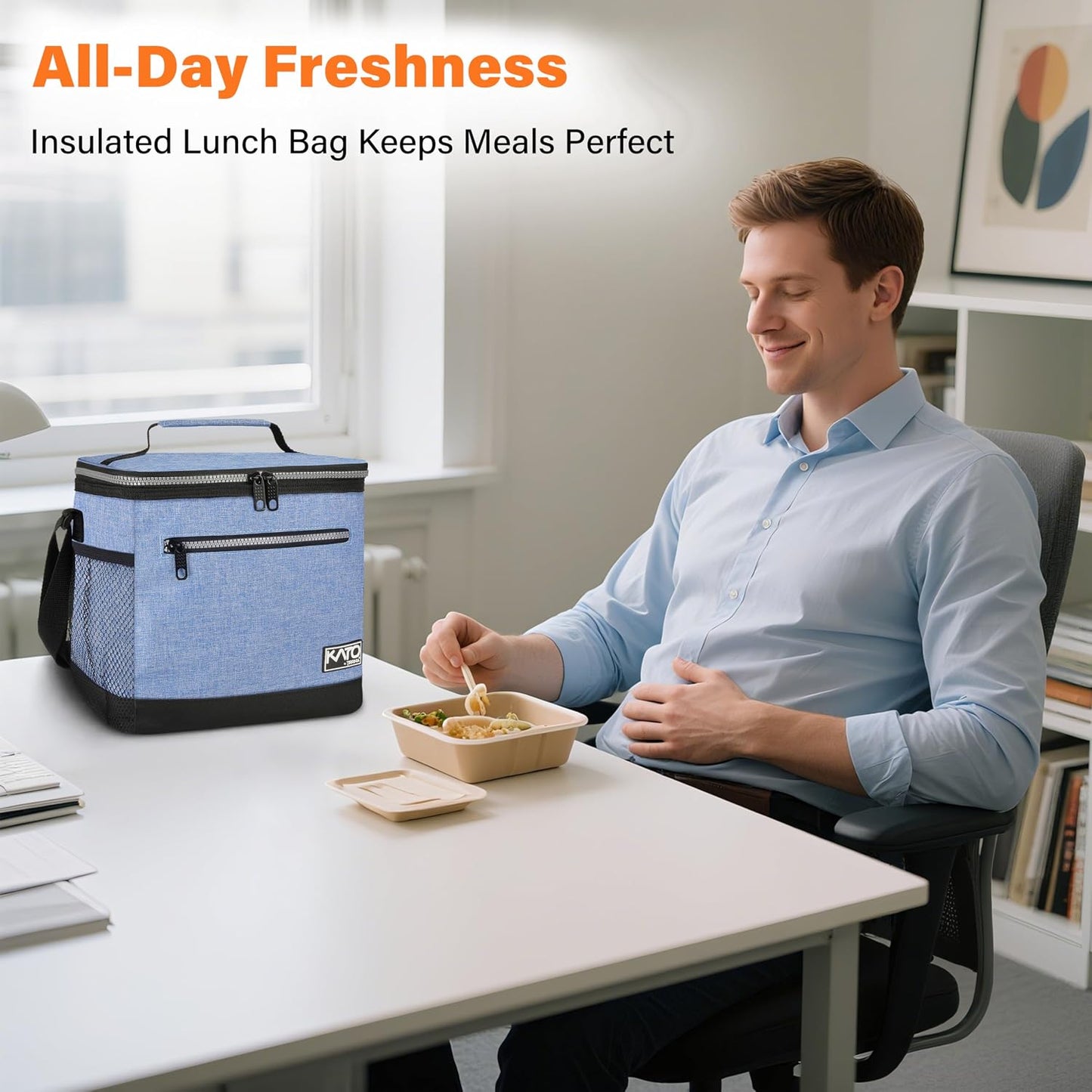 Tirrinia Insulated Lunch Box for Men/Women, Leakproof Lunch Bag for School Work, Large Lunch Tote Kids Boys Girls Student Back to School, Soft Cooler Office Picnic Beach Camping for Adults, Charcoal