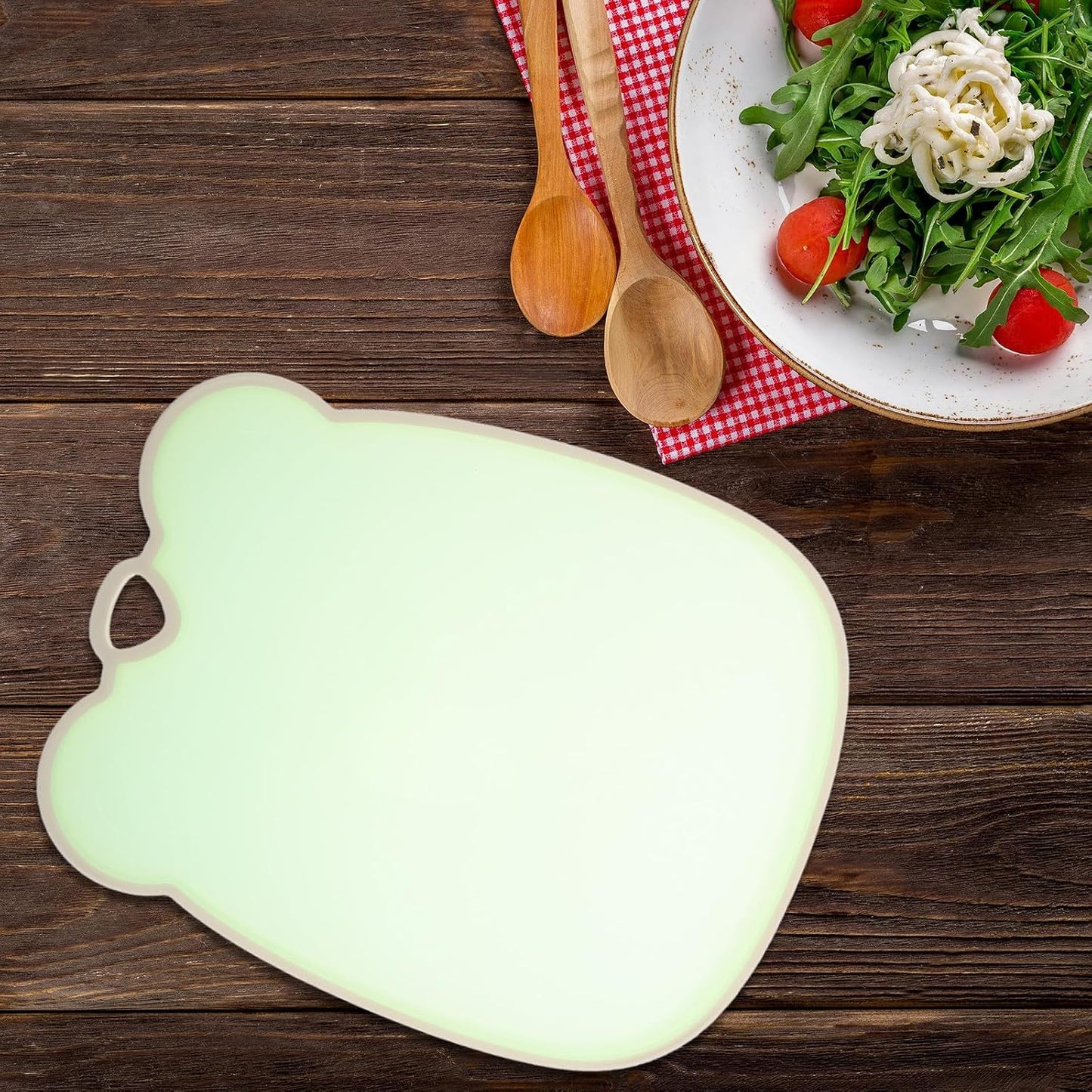 SUPVOX Large Food-grade Silicone Cutting Board for Kitchen Food Prep Non-slip Fruit and Vegetable Chopping Mat in Jelly Green