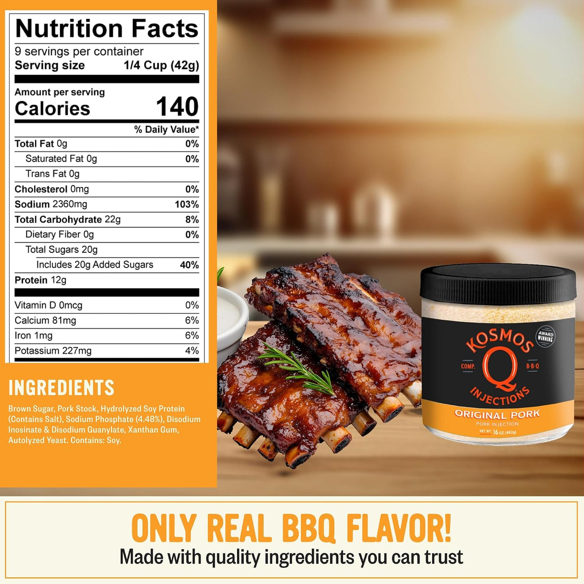 Kosmos Q Original BBQ Pork Injection, Meat Marinade, 16 Oz