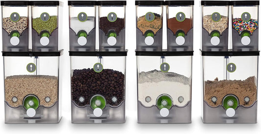 PantryChic SmartCanisters SMALL - Stores, Measures & Dispenses Dry Ingredients Smart Storage System SOLD SEPARATELY - BPA-Free Airtight Canisters Ideal for Baking Soda, Quinoa, Spices