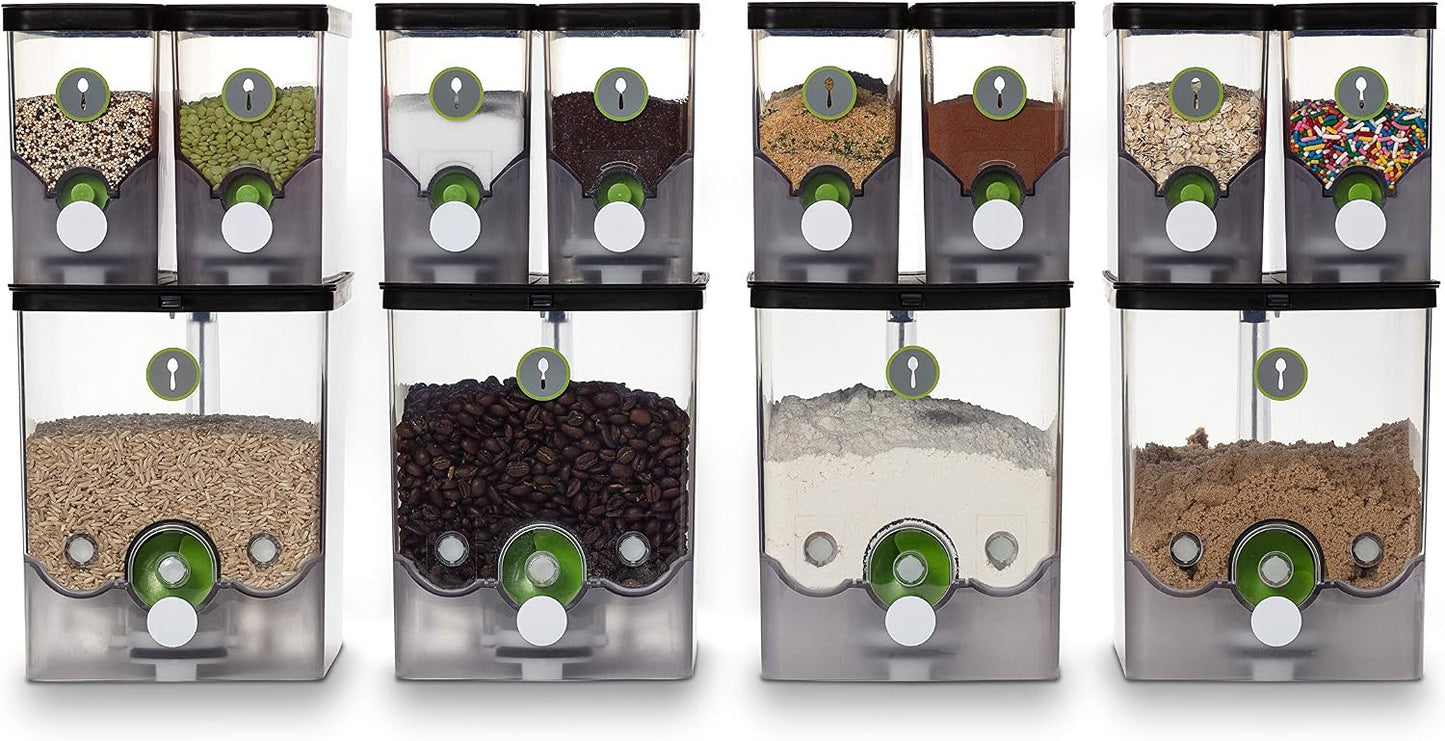 PantryChic SmartCanisters SMALL - Stores, Measures & Dispenses Dry Ingredients Smart Storage System SOLD SEPARATELY - BPA-Free Airtight Canisters Ideal for Baking Soda, Quinoa, Spices