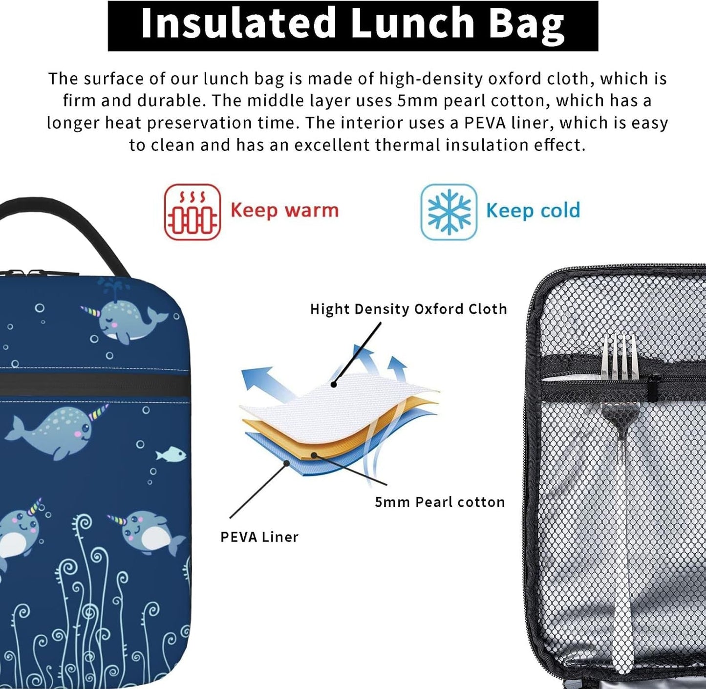 Purple Axolotl Lunch Box Lunch Box Reusable Insulated Totes Lunch Bag Thermal Cooler For Boy Girls School Men Women Beach Picnic Travel