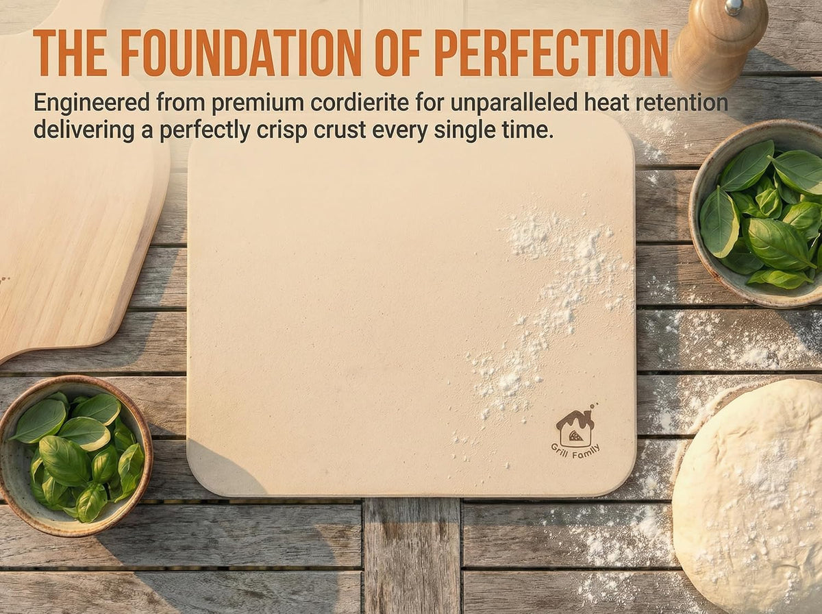 Pizza Stone for Oven & Grill, 15 x 12" x 0.6" Thick