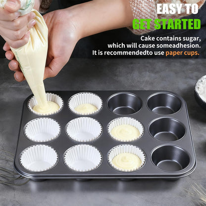 Reusable Non-Stick Silicone Baking Cups, Food Grade BPA Free Cupcake Muffin Liners, Oven & Dishwasher Safe Easy Release, Multicolor Rainbow, 24 Pack, for Muffins Cupcakes