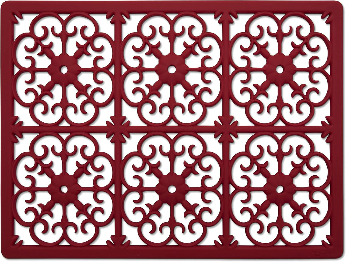 GASARÉ, Extra Large, Thick, Silicone Trivet for Hot Dishes, Pots, and Pans, Heat Resistant Mat for Countertop, Hot Pad for Kitchen, Easy to Clean, 16 x 12 x 3/8 Inches, White