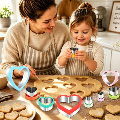 laxizar 10 Pcs Round Cookie Cutters Set Stainless Steel Biscuit Cutter