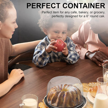 MT Products Round PET Plastic Cake Container 8" - Plastic Bakery Boxes (Pack of 5) - Made in the USA