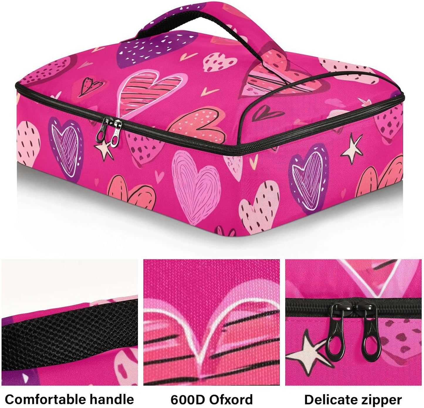 Casserole Carriers for Hot or Cold Food Reusable Casserole Dish Carrier Insulated Thermal Large Capacity Durable Perfect for Party Camping Family Gatherings Yellow Fish - Colors B