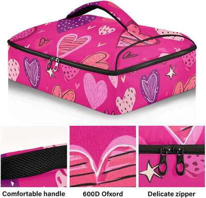 Casserole Carriers for Hot or Cold Food Reusable Casserole Dish Carrier Insulated Thermal Large Capacity Durable Perfect for Party Camping Family Gatherings Yellow Fish - Colors B