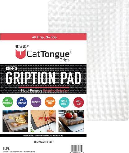 CatTongue Grips Non-Adhesive Anti-Slip Mat - Multi-Purpose Non-Slip Pad For Chefs & Home Cooks - Ideal Cutting Board Mat & Drawer Liner - Kitchen Essentials For Safety (Black, 1-Pack)