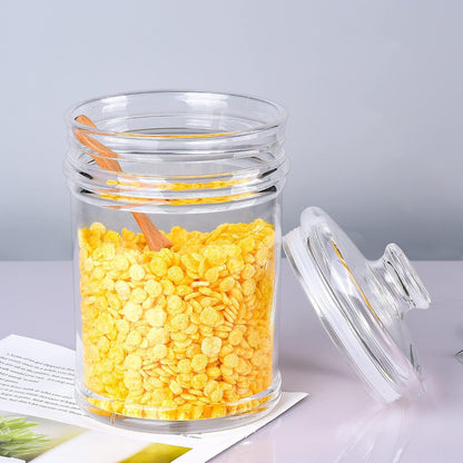 64 oz Reinforced Large Acrylic Canister with Locking Clamp, Airtight Flip Jar | Food Storage Container for Flour, Sugar, Coffee, Candy, Cookie etc