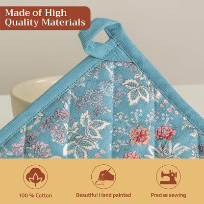 Maison d' Hermine Pot Holders 100% Cotton Potholders (8" x 8") - Colors A