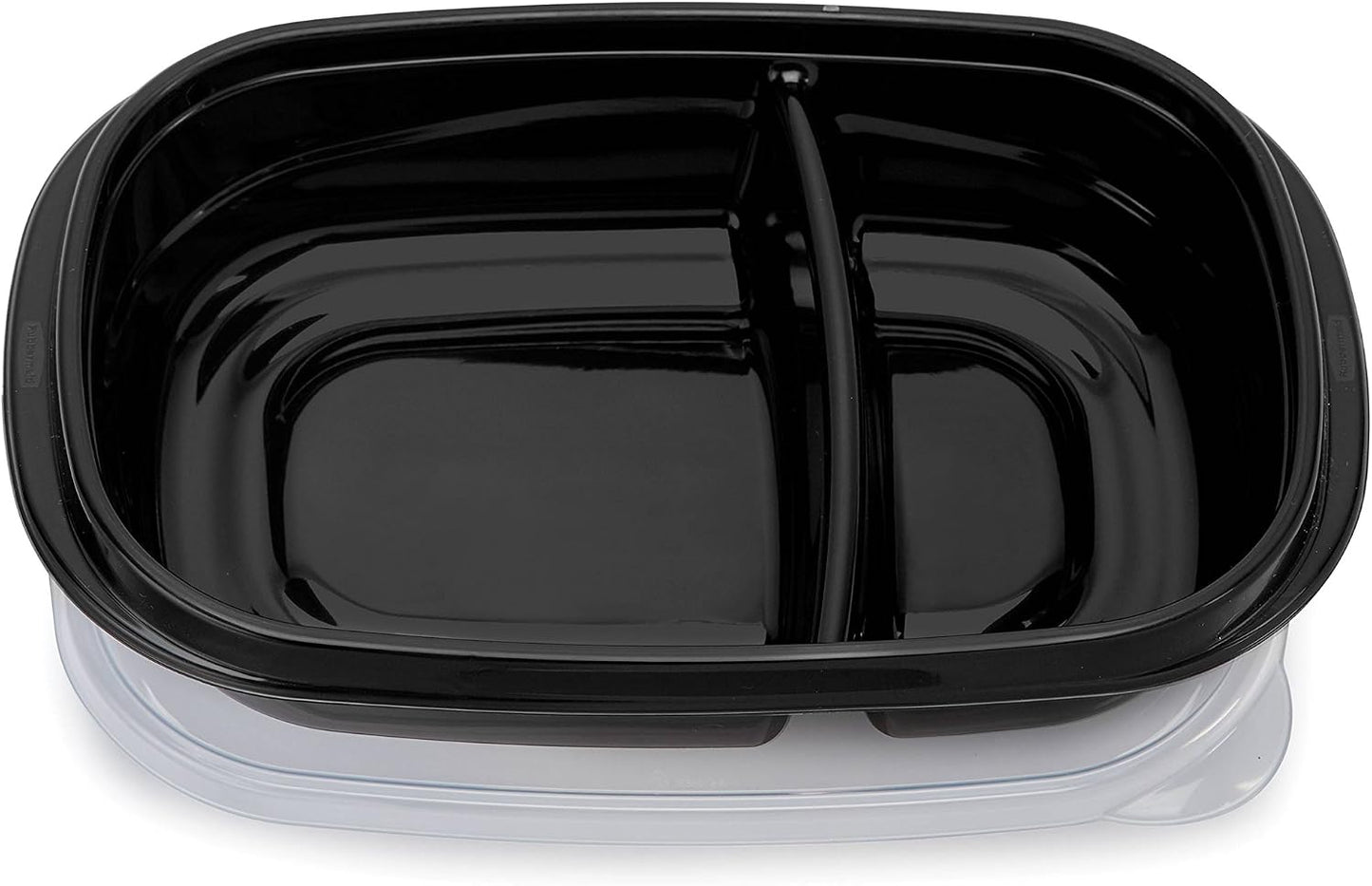 Rubbermaid TakeAlongs Food Storage Containers with Divided Base, 3.7 Cup, 20-Pack (40 Pieces Total), Black | Great for Meal Prep, Lunch for Adults Bento Box Style | Reusable & Stackable