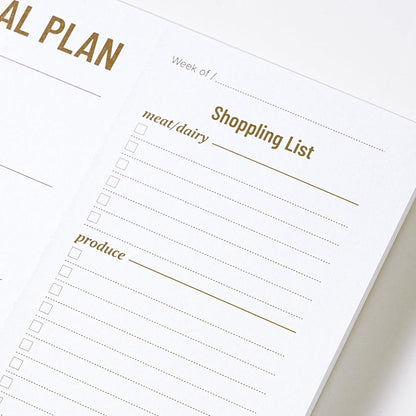 Weekly Meal Planner - Undated Magnetic Notepads with Grocery List, 7" x 9",52 Weeks, Meal Planning Pad for Refrigerator Door with Tear-Off Shopping List, Hanging Food/Menu Organizer Notepad