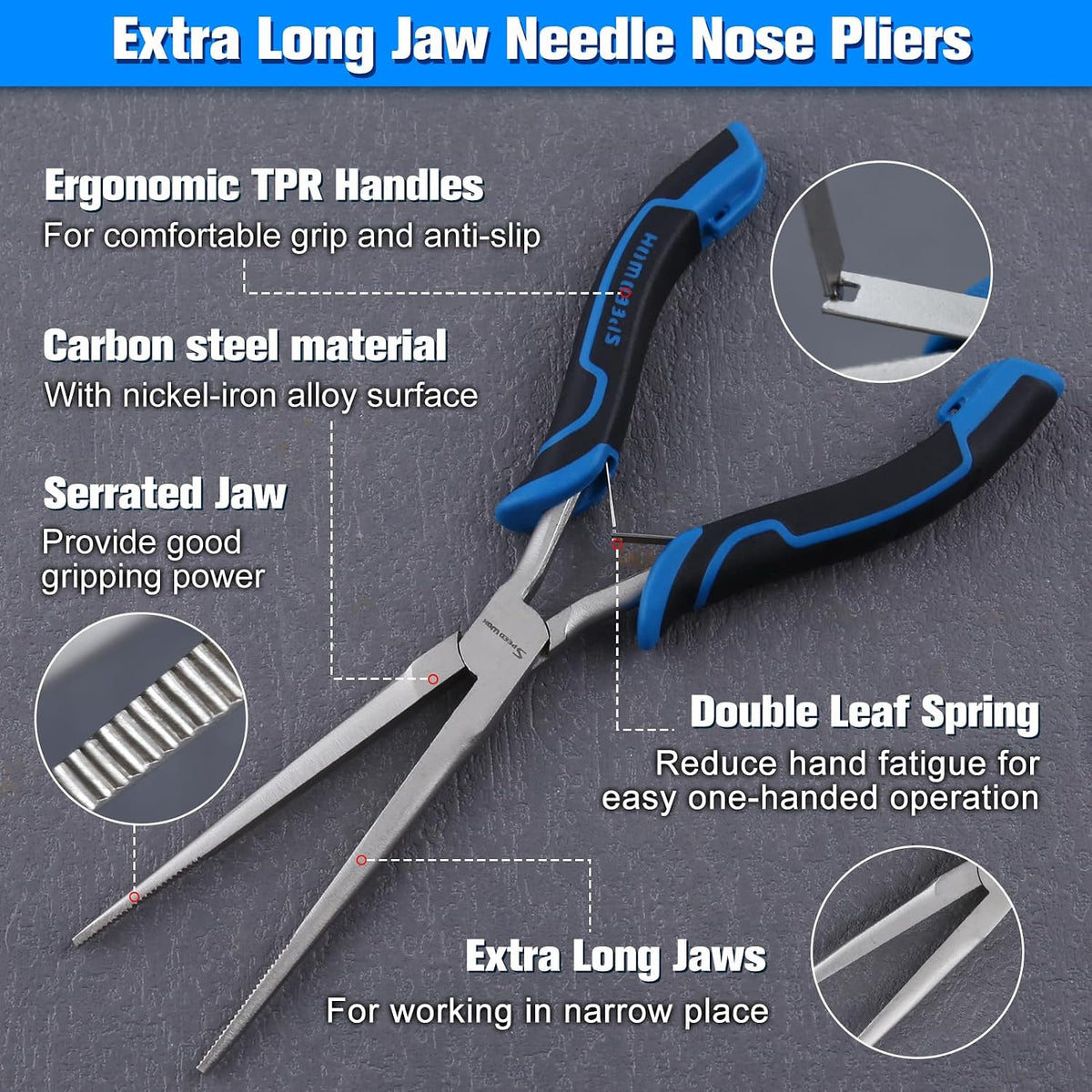 SPEEDWOX Long Reach Bent Needle Nose Pliers With Smooth Jaw Angled Needle Nose Pliers For Jewelry Making Fish Bone Pliers Tweezers Bent Chain Nose Pliers For Wire Bending And Small Object Gripping