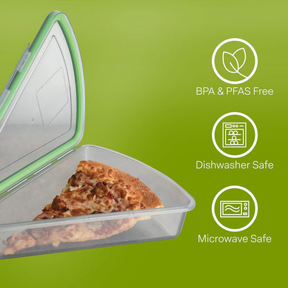 MyGo Container Large To-Go 3-Compartment Food Containers, Pack Of 3, 9-3/8" X 9-3/8" X 2-1/2", Reusable, Microwave Safe, NSF Certified, Smoke/Green
