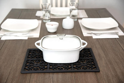 GASARÉ, Extra Large, Thick, Silicone Trivet for Hot Dishes, Pots, and Pans, Heat Resistant Mat for Countertop, Hot Pad for Kitchen, Easy to Clean, 16 x 12 x 3/8 Inches, White