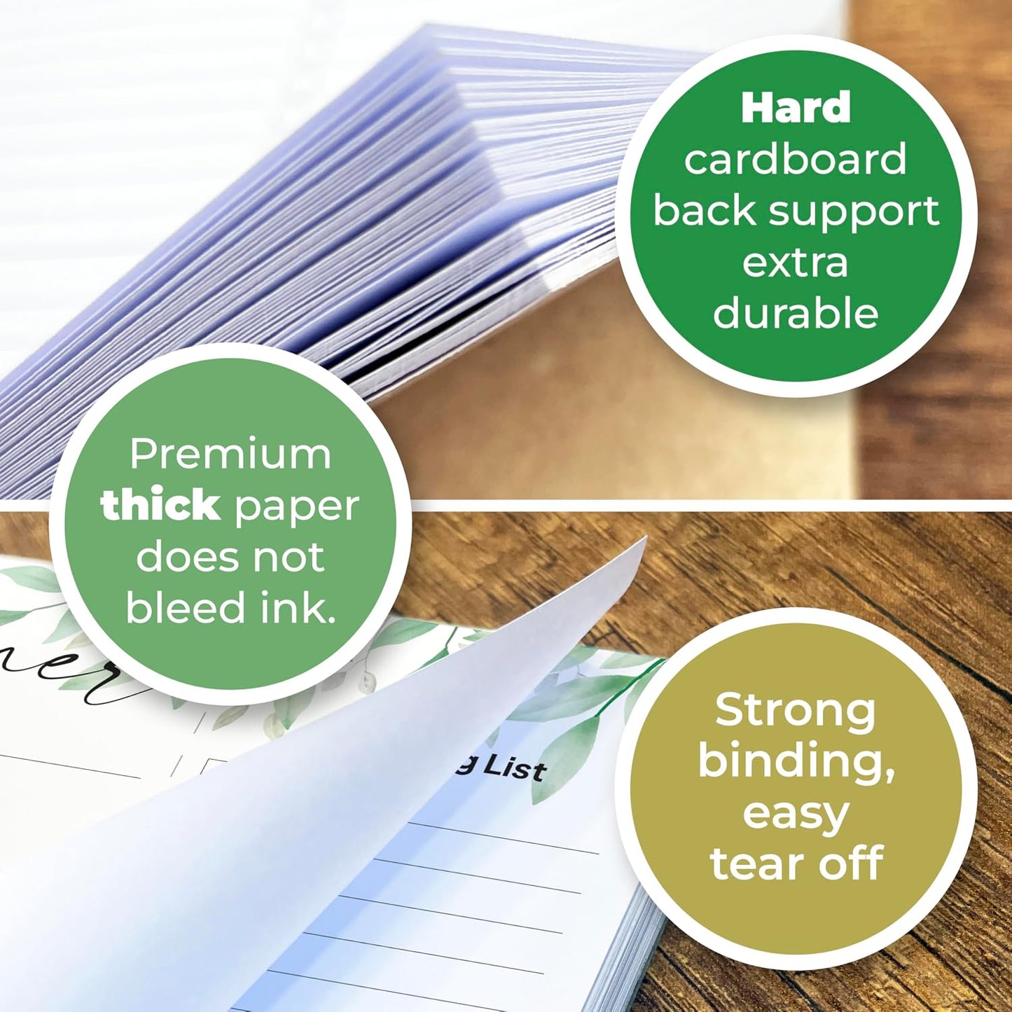 Weekly Meal Planner For Fridge with Tear Off Shopping List, Size 8" x 11.5", Magnetic Shopping List Pad For Fridge, Meal Planning Notepad, Weekly Meal Planner Notepad, Greenery Design.