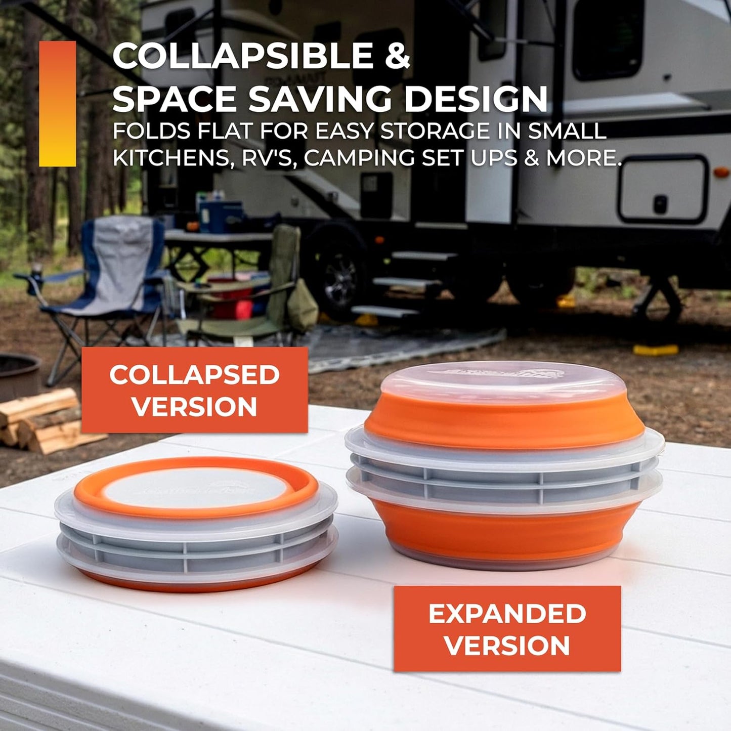 CanCooker Batter Bowl XL: Collapsible, Mess-Free, Dishwasher and Microwave Safe, Chemical-Free in Vibrant Orange